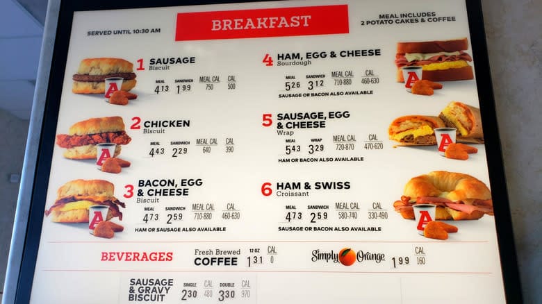 Arby’s Breakfast Menu