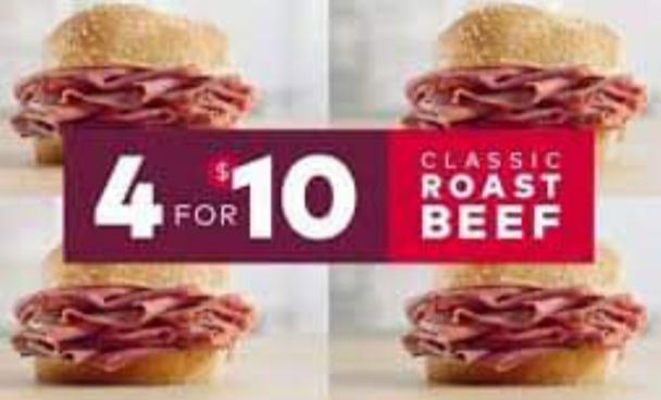 Arby’s 4 for $10, Mix and Match Deal, Mix and Match Deals