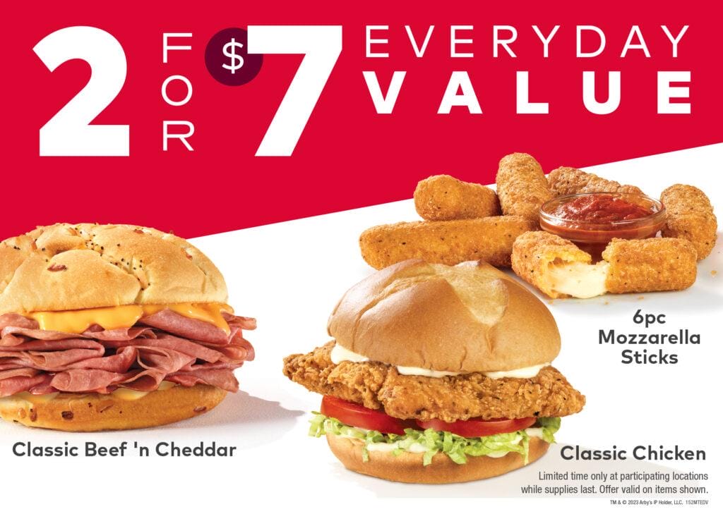 Arby’s 2 for 7: Enjoy Double the Meal Without Breaking the Bank