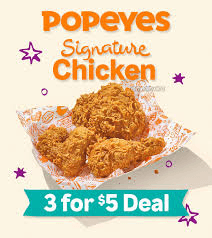 Popeyes 3 for $5 Deal