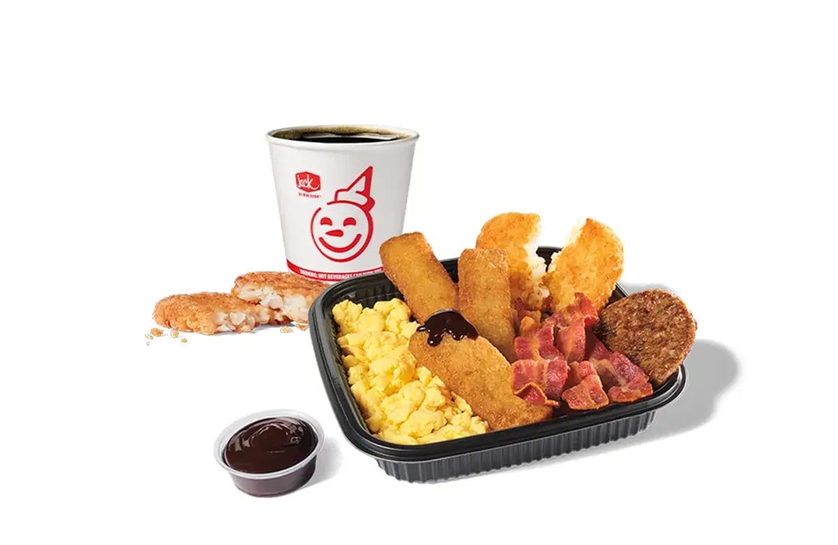 3pc Banana French Toast Sticks Platter w/ Bacon and Sausage Combo